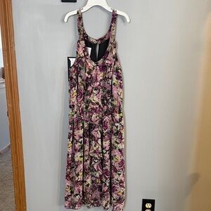 Jessica Simpson Floral Midi Dress - Purple and Green